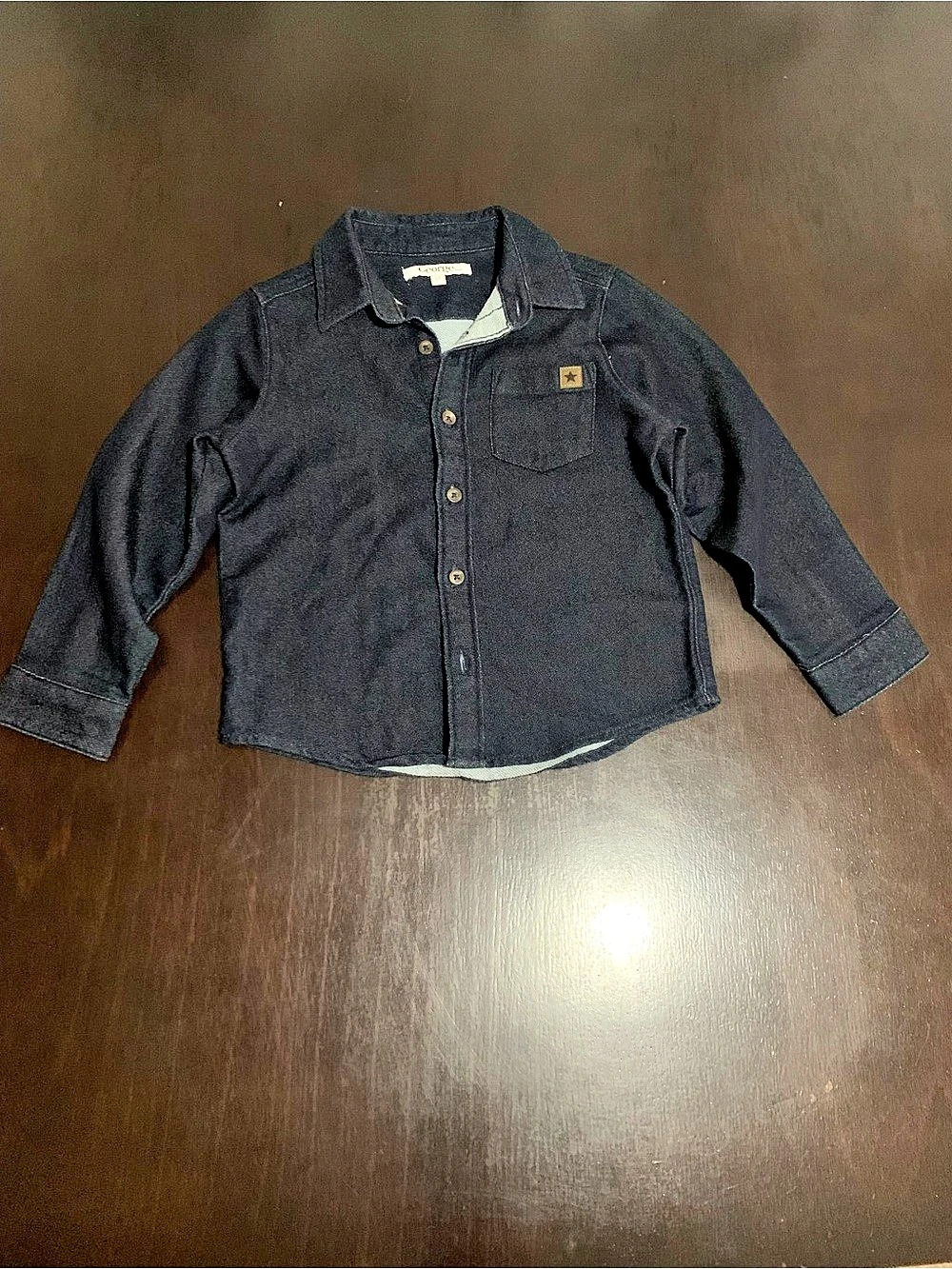 George Button Down Shirt in Dark Blue Denim